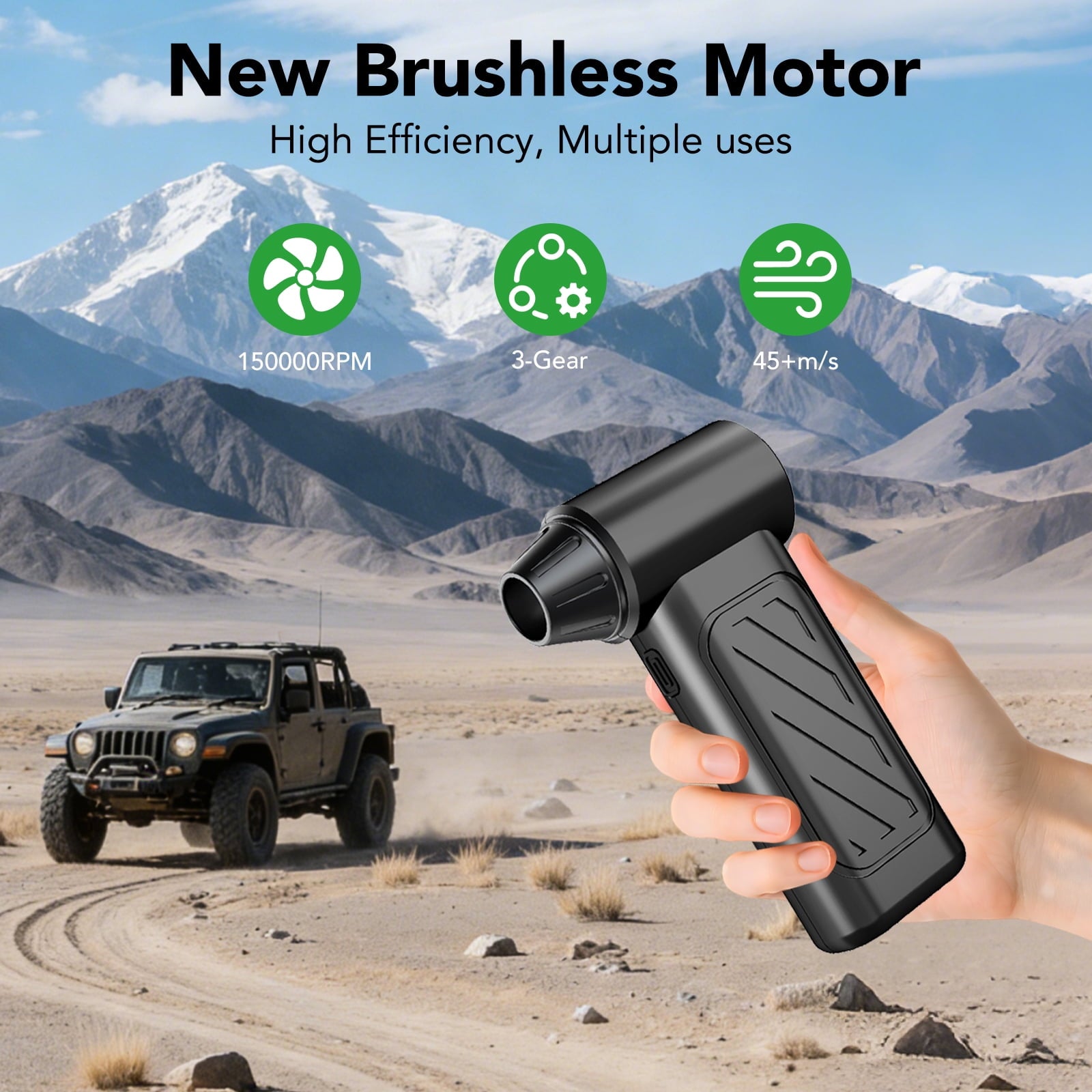 Air Duster, Replaces compressed air can, Stepless Speed Adjustable, For Car, Computer, Laptop, Keyboard Cleaning