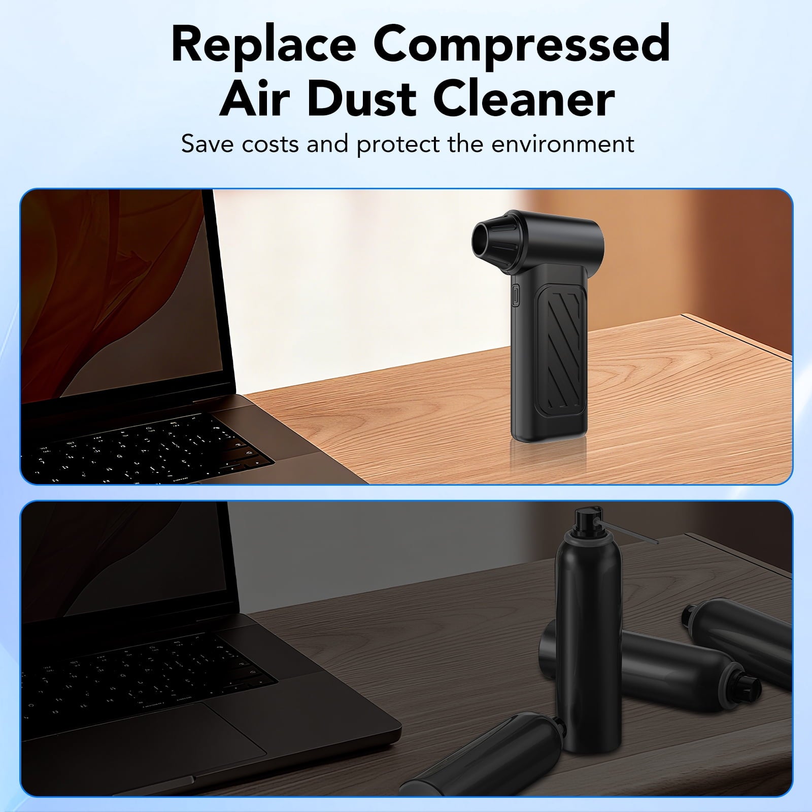 Air Duster, Replaces compressed air can, Stepless Speed Adjustable, For Car, Computer, Laptop, Keyboard Cleaning